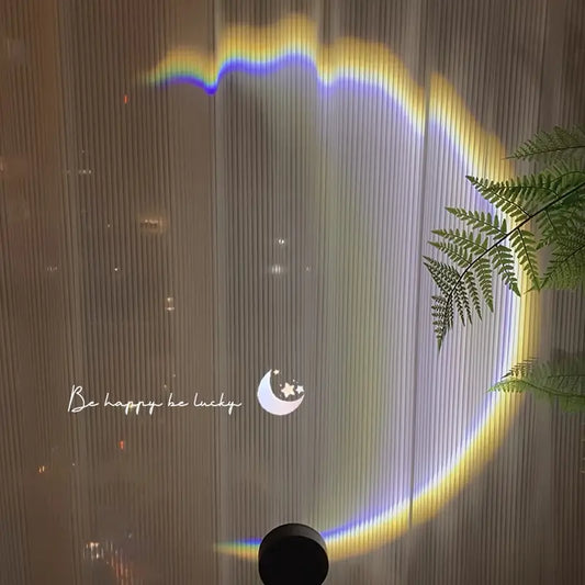 INS USB Moon Lamp LED Rainbow Neon Night Sunset Light Projector Photography Wall Atmosphere Lighting For Bedroom Home Decor